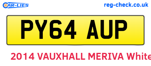 PY64AUP are the vehicle registration plates.