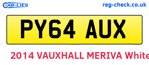 PY64AUX are the vehicle registration plates.