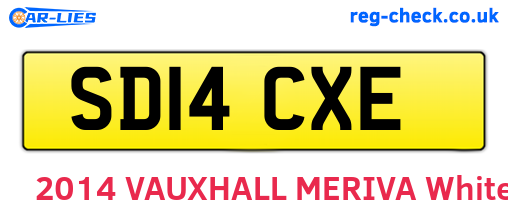 SD14CXE are the vehicle registration plates.