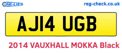 AJ14UGB are the vehicle registration plates.