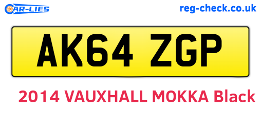 AK64ZGP are the vehicle registration plates.