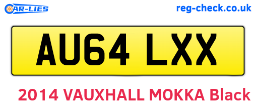 AU64LXX are the vehicle registration plates.