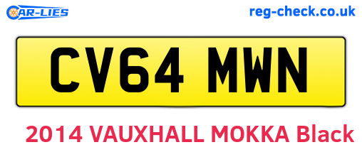 CV64MWN are the vehicle registration plates.