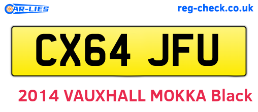 CX64JFU are the vehicle registration plates.