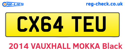 CX64TEU are the vehicle registration plates.