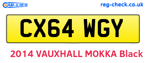 CX64WGY are the vehicle registration plates.
