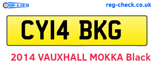 CY14BKG are the vehicle registration plates.