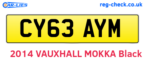 CY63AYM are the vehicle registration plates.