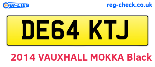 DE64KTJ are the vehicle registration plates.