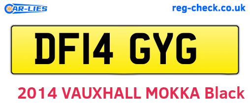 DF14GYG are the vehicle registration plates.