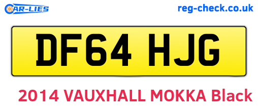 DF64HJG are the vehicle registration plates.