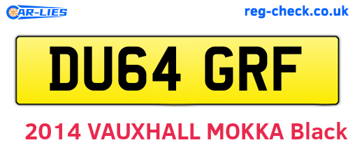 DU64GRF are the vehicle registration plates.