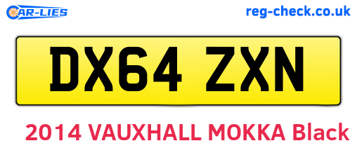 DX64ZXN are the vehicle registration plates.