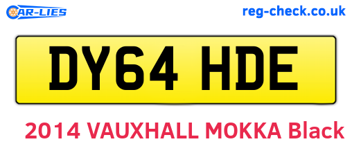 DY64HDE are the vehicle registration plates.