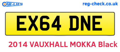 EX64DNE are the vehicle registration plates.