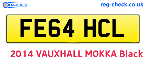 FE64HCL are the vehicle registration plates.