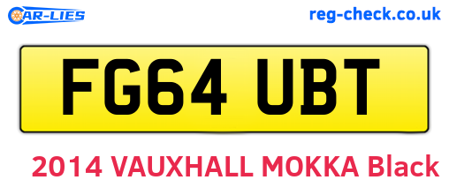 FG64UBT are the vehicle registration plates.