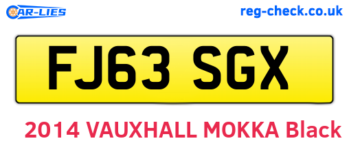 FJ63SGX are the vehicle registration plates.
