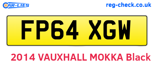 FP64XGW are the vehicle registration plates.