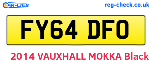 FY64DFO are the vehicle registration plates.