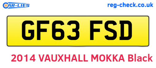 GF63FSD are the vehicle registration plates.