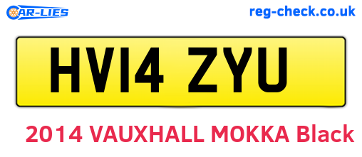 HV14ZYU are the vehicle registration plates.