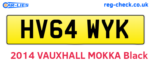 HV64WYK are the vehicle registration plates.