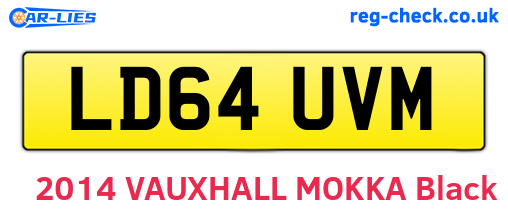 LD64UVM are the vehicle registration plates.