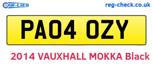PA04OZY are the vehicle registration plates.