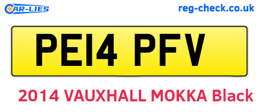PE14PFV are the vehicle registration plates.