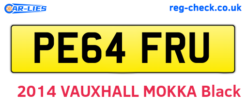 PE64FRU are the vehicle registration plates.