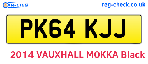 PK64KJJ are the vehicle registration plates.