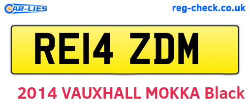 RE14ZDM are the vehicle registration plates.
