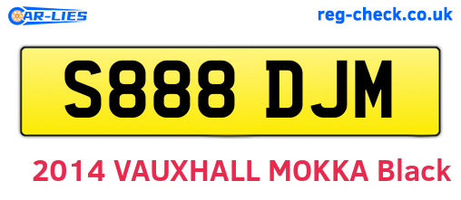 S888DJM are the vehicle registration plates.