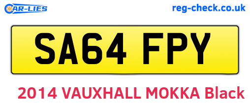 SA64FPY are the vehicle registration plates.