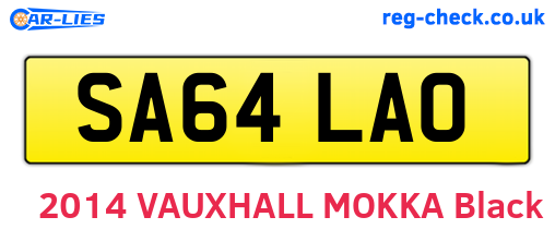 SA64LAO are the vehicle registration plates.