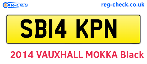 SB14KPN are the vehicle registration plates.