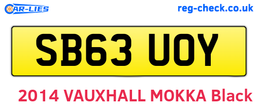 SB63UOY are the vehicle registration plates.