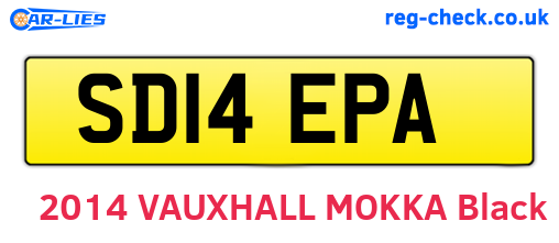 SD14EPA are the vehicle registration plates.