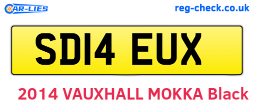 SD14EUX are the vehicle registration plates.