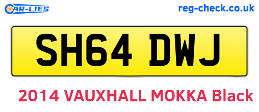 SH64DWJ are the vehicle registration plates.