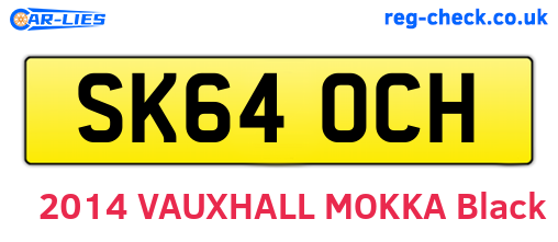 SK64OCH are the vehicle registration plates.