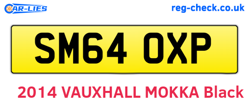 SM64OXP are the vehicle registration plates.