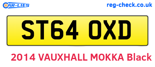 ST64OXD are the vehicle registration plates.