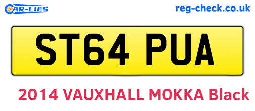ST64PUA are the vehicle registration plates.