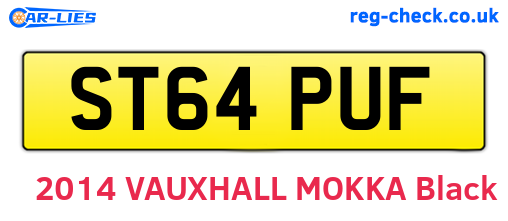 ST64PUF are the vehicle registration plates.