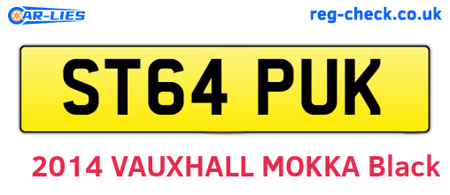 ST64PUK are the vehicle registration plates.