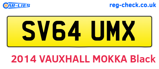 SV64UMX are the vehicle registration plates.