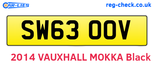 SW63OOV are the vehicle registration plates.