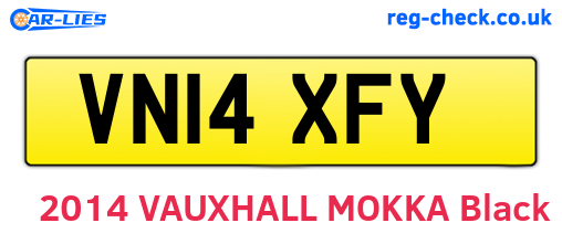 VN14XFY are the vehicle registration plates.